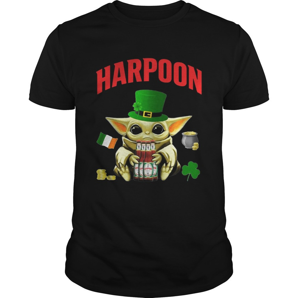 St Patricks Day Baby Yoda Hugging Celtic Ale Beer Harpoon Shirt